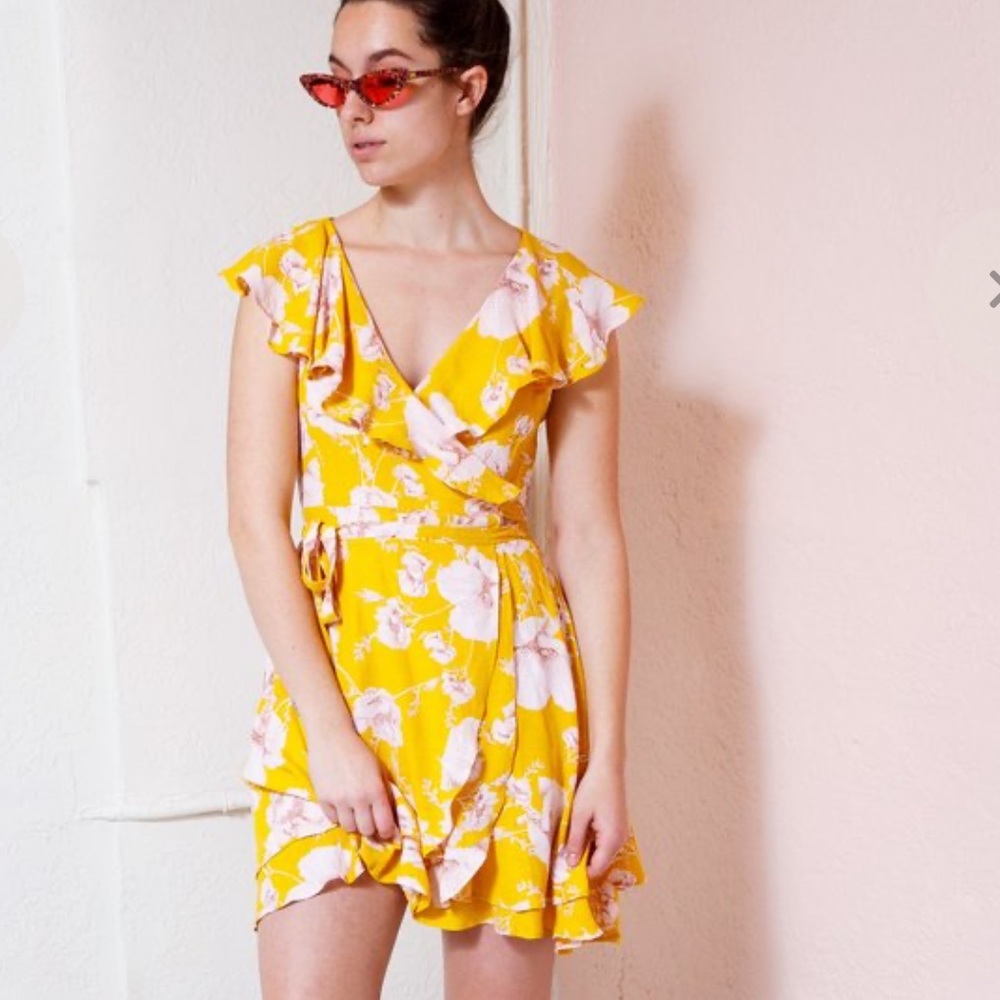 Free people french quarter wrap mini dress floral XS